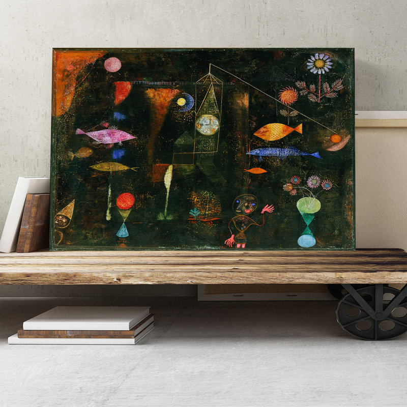 Fish Magic by Paul Klee - Wrapped Canvas - Framed Print, 40cm H x 60cm W