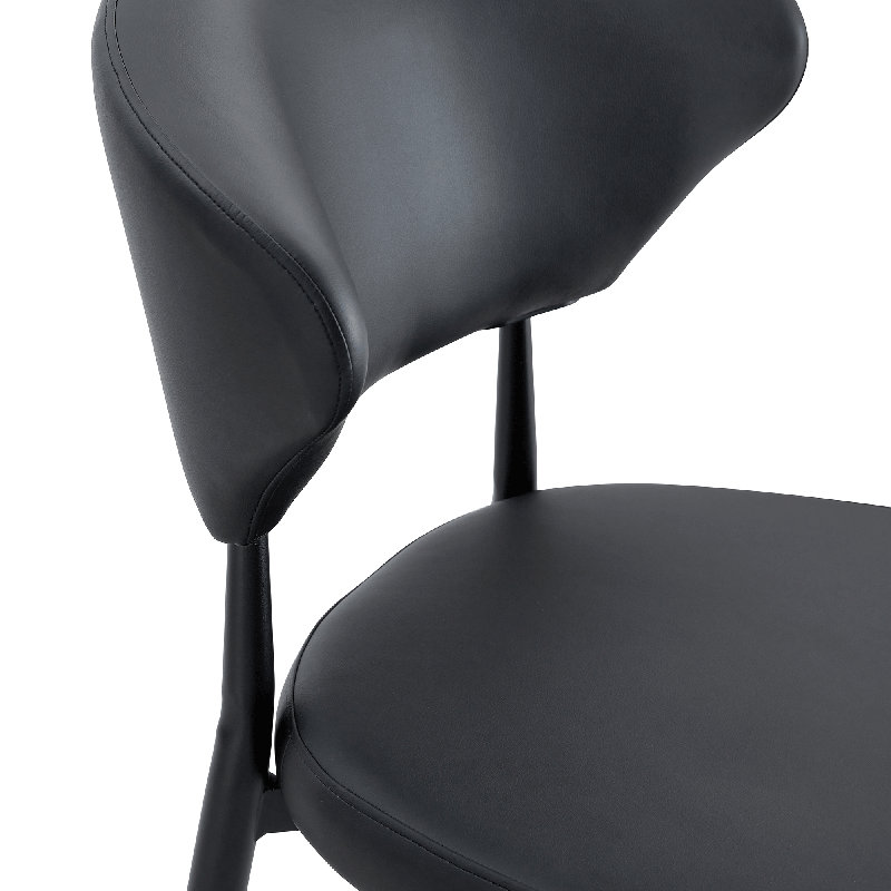 La chaise de salle à manger noire minimaliste ergonomique, avec un dossier incurvé pour une conception confortable, libère une nouvelle position assise confortable et minimaliste. Un ensemble de 4 est disponible en noir et blanc.