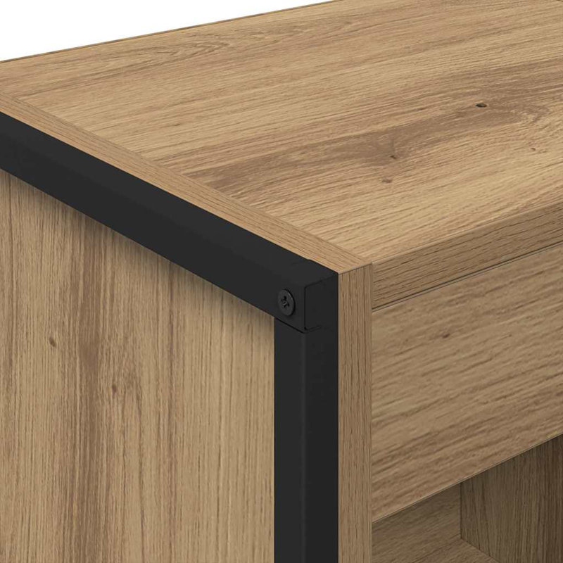 Steel Book Cabinet Bookcase, (4 Shelves) 155cm. H x 40cm. W x 30cm. D, Artisian Oak