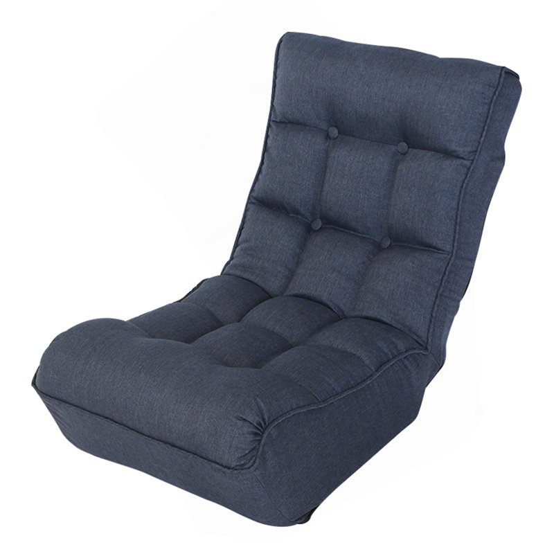 Single Sofa Reclining Chair Japanese Chair Lazy Sofa Tatami Balcony Reclining Chair Leisure Sofa Adjustable Chair, Navy