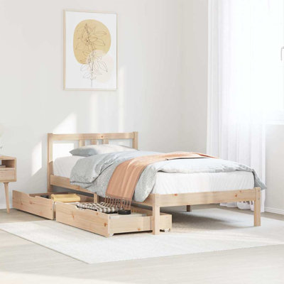 Bed Frame Without Mattress Solid Wood Pine
