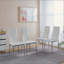 Ensemble de salle à manger 1 + 4,5 pièces, table de salle à manger Mid-Century pour 4 à 6 personnes avec plateau en verre, table de salle à manger à piédestal, table basse de loisirs.