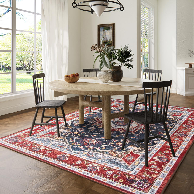 Wymond  Large Tranditional Rugs Living Room Rug Washable Bedroom Rug Non-Slip Colorful Vintage Accent Floor Carpet For Home Decor
