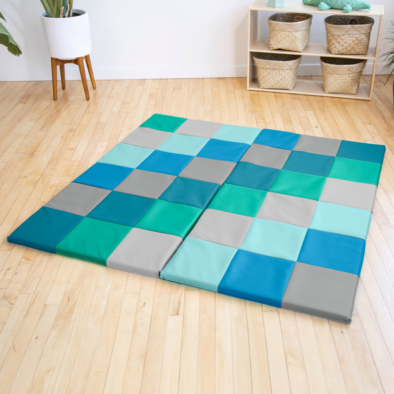 Tapis de jeu et d'activité pliable à motif patchwork SoftZone par ECR4Kids, Contemporary