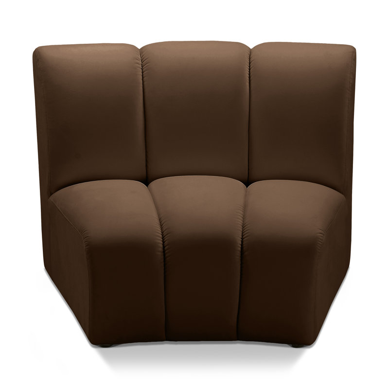 Dabir Velvet Slipper Chair, Brown Velvet