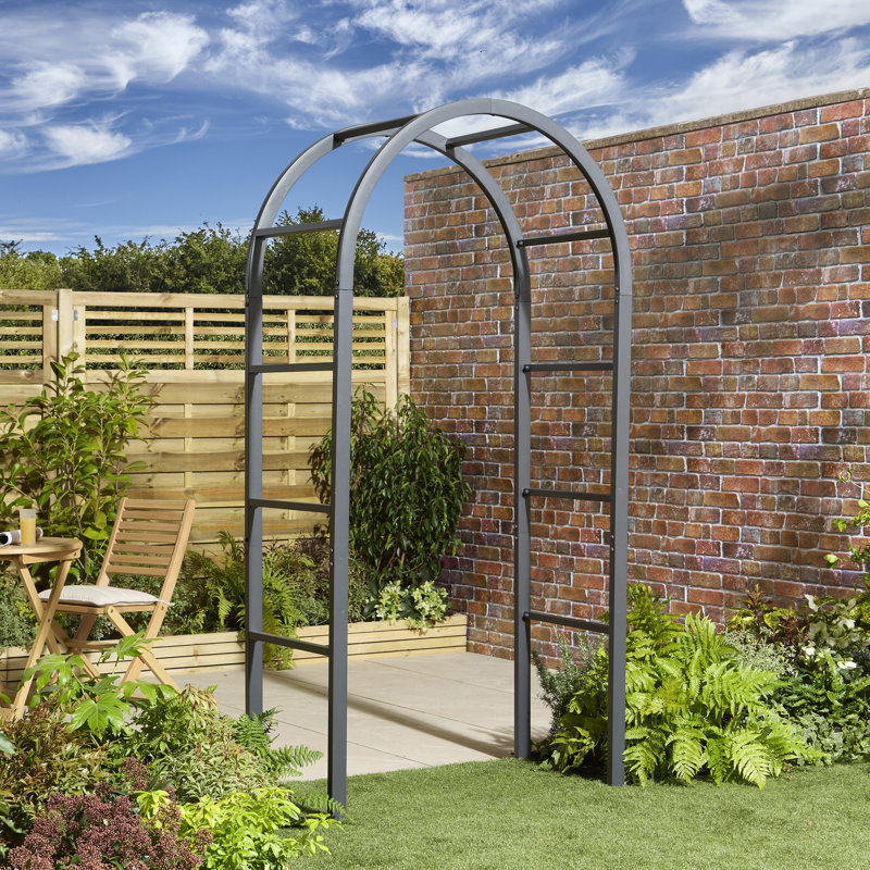 108cm W x 61cm D Metal Arbour in Grey