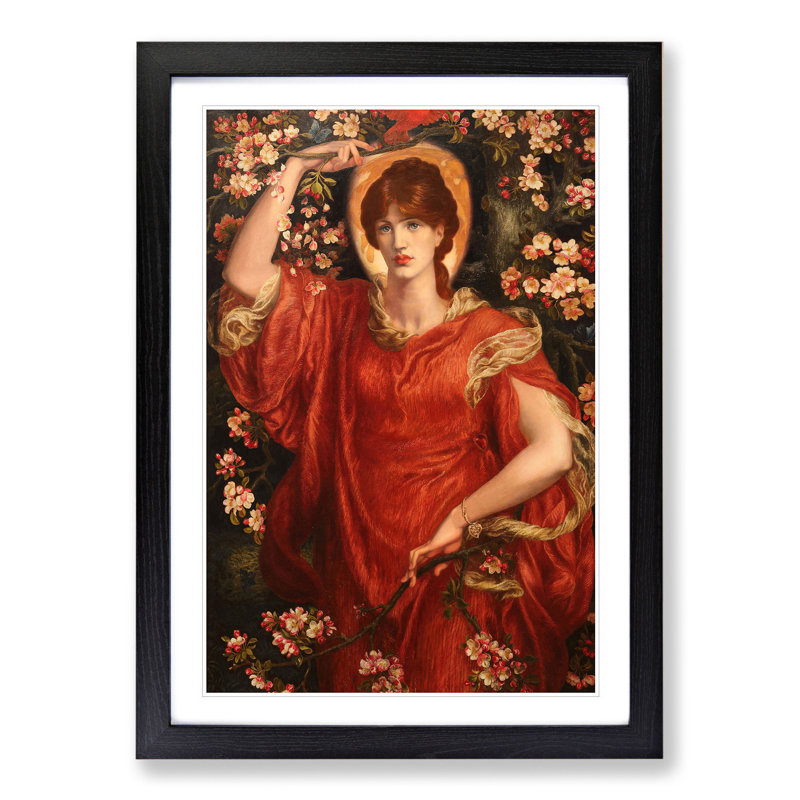 A Vision of Fiammetta by Dante Gabriel Rossetti - Picture Frame Painting, 36cm H x 27cm W x 2cm D, Black Framed