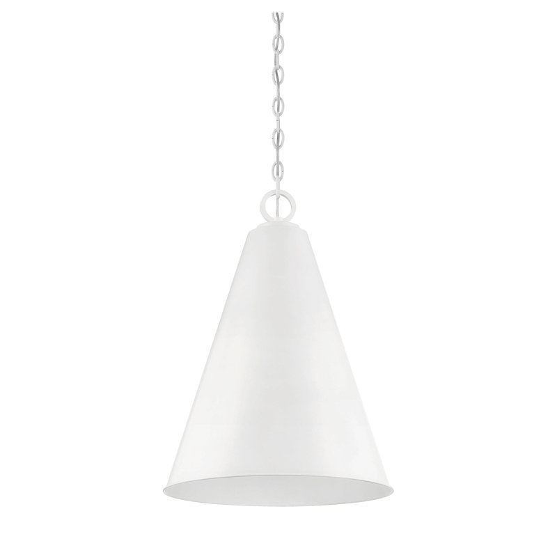 Luminaire suspendu conique à 1 lumière Grenadine, Blanc