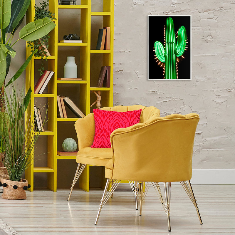 Art mural plaque de néon avec cactus par Danita Delimont, H 19 po x l 13 po