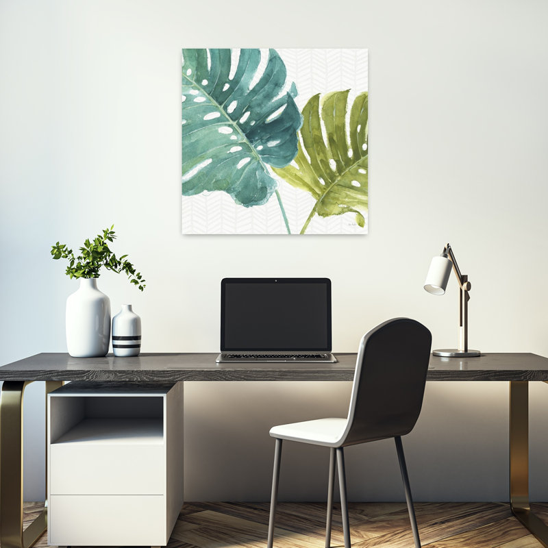 Vert tropical mélangé Lxxv avec motif de chevrons, H 18 po x l 18 po