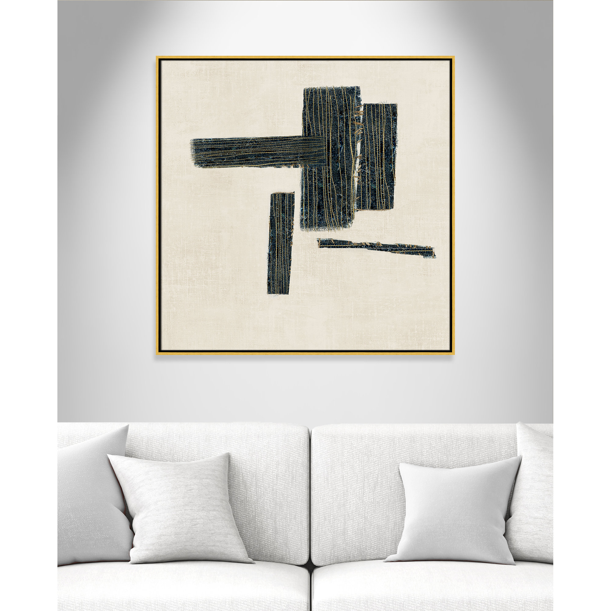 Stiched II Print by , 37.5" H x 37.5" W, Gold