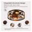 Ventilateur de plafond en cage de 20 pouces avec lumière noire, ventilateur de plafond encastré Farmhouse, petit luminaire de ventilateur de plafond réversible pour le salon de la chambre à coucher (comprend 5 ampoules E26)
