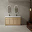 Meuble-lavabo autoportant avec lavabo double en résine
