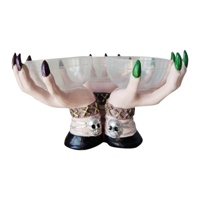 Halloween Resin Witch Hand Snack Bowl Holders Decoration Can Hold Snacks Halloween Candy Bowl Holders