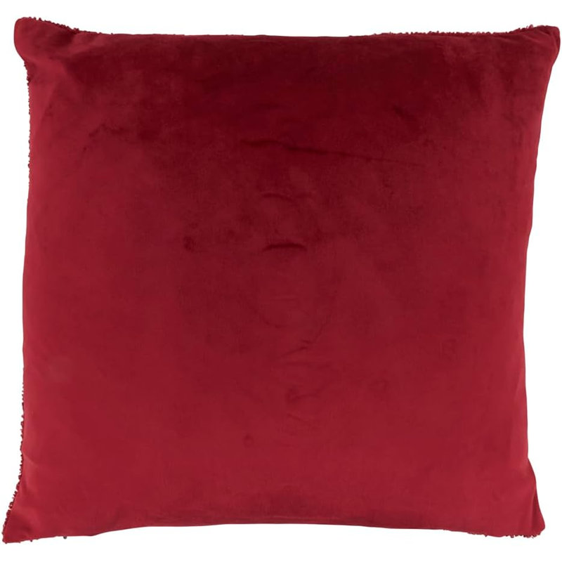 Housse de coussin Christmas Bow, taie décorative rouge Sherpa, Red
