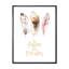 Plumes de bohème multicolores «Follow Your Dreams» - Art textuel sur toile-59761071-59761072