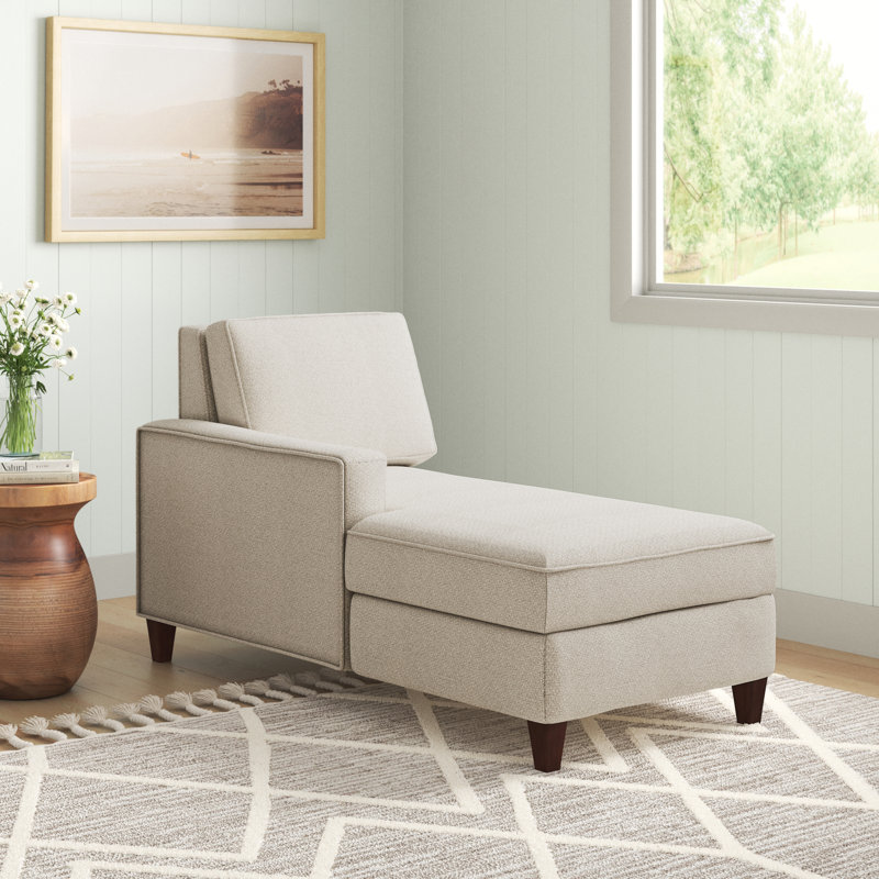 Chaise longue avec rangement Patnaude One, Polyester beige