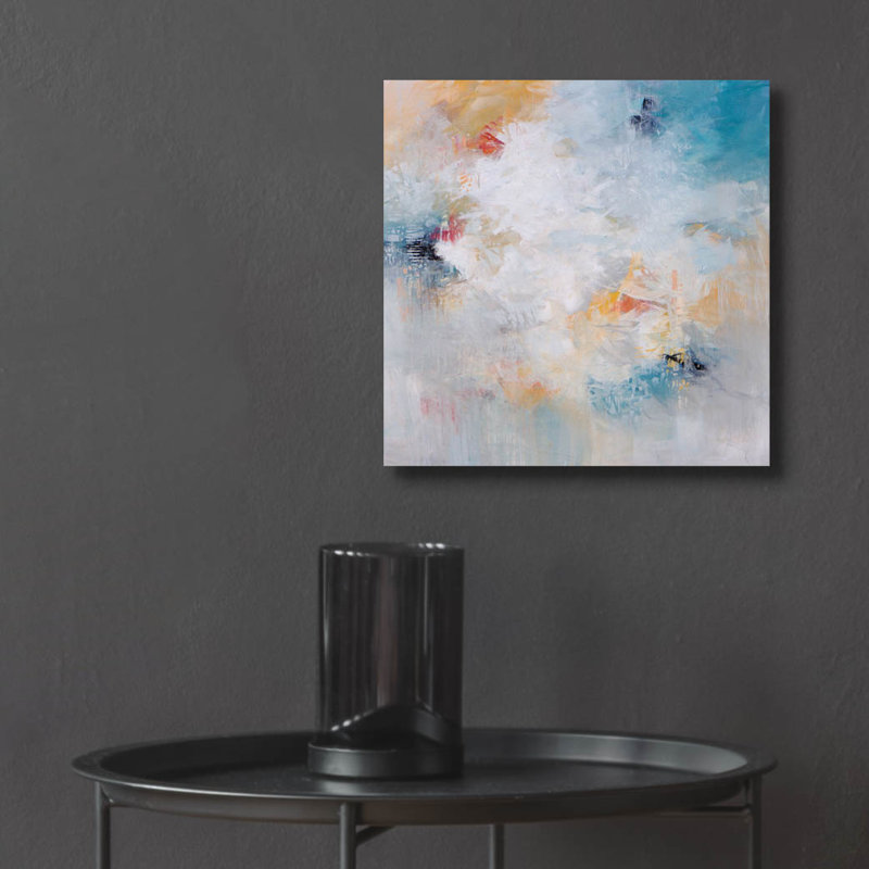 Art mural en verre épique «Veiled Dance» par Karen Hale, 12 po x 12 po