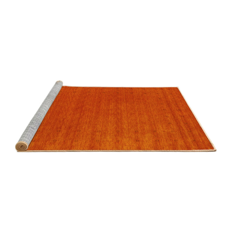Tapis contemporains jaunes lavables à la machine 2512, Carré 7 pi