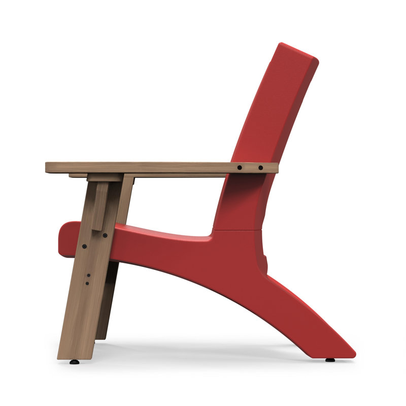 Red and Brown Cedar Resin 3-Piece Patio Conversation Set
