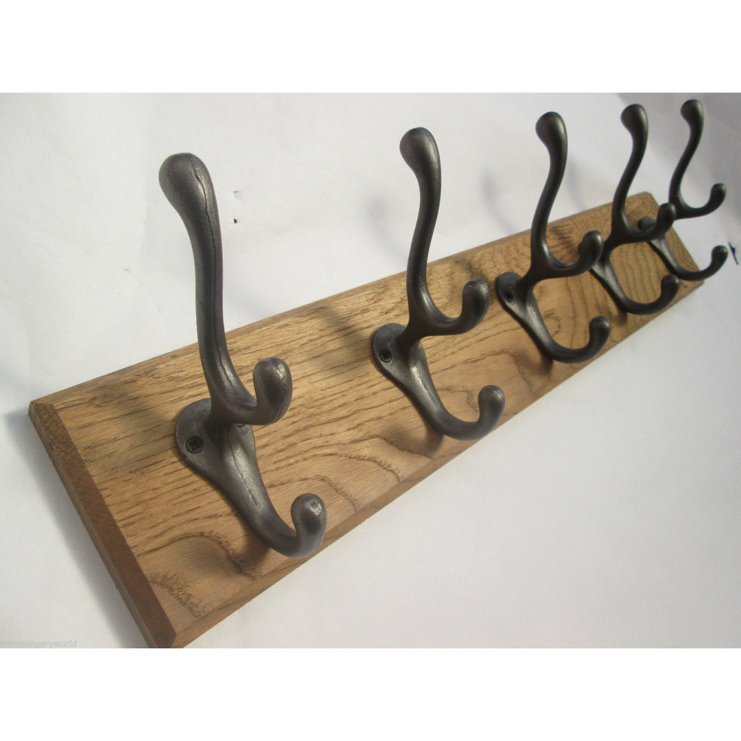 Solid Wood 3 - Hook Wall Mounted Coat Rack