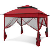 11 Ft. W x 11 Ft. D Outdoor Pop Up Soft Top Steel Patio Gazebo with Netting