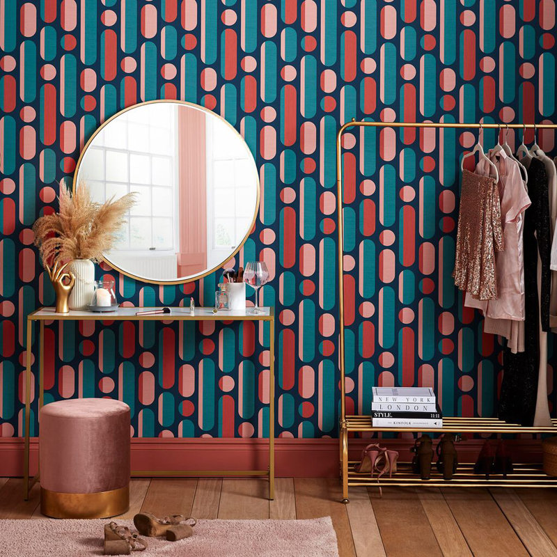 Envy Morse Geometric Wallpaper, Navy