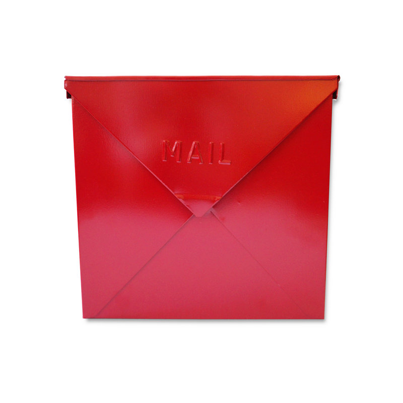 Chicago Red Industrial Style Wall Mounted Metal Mailbox