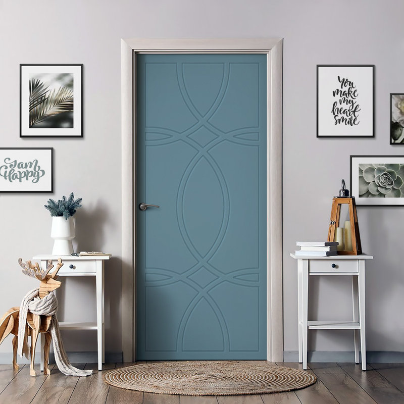 Porte standard à panneaux en bois massif, Bleu dignité, 36 po x 96 po