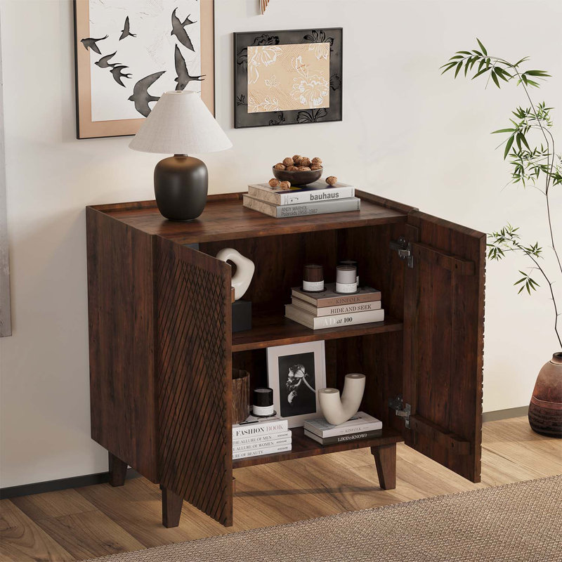 Armoire de rangement avec conception cannelée, Miel