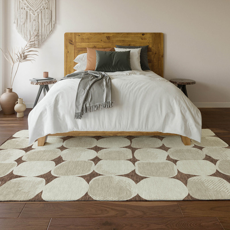 Premium Machine Washable Prisco Brown Rug, Rectangle 10' x 14'