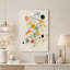 Tableau sur toile avec sphères multicolores suspendues et lignes noires-1959634700