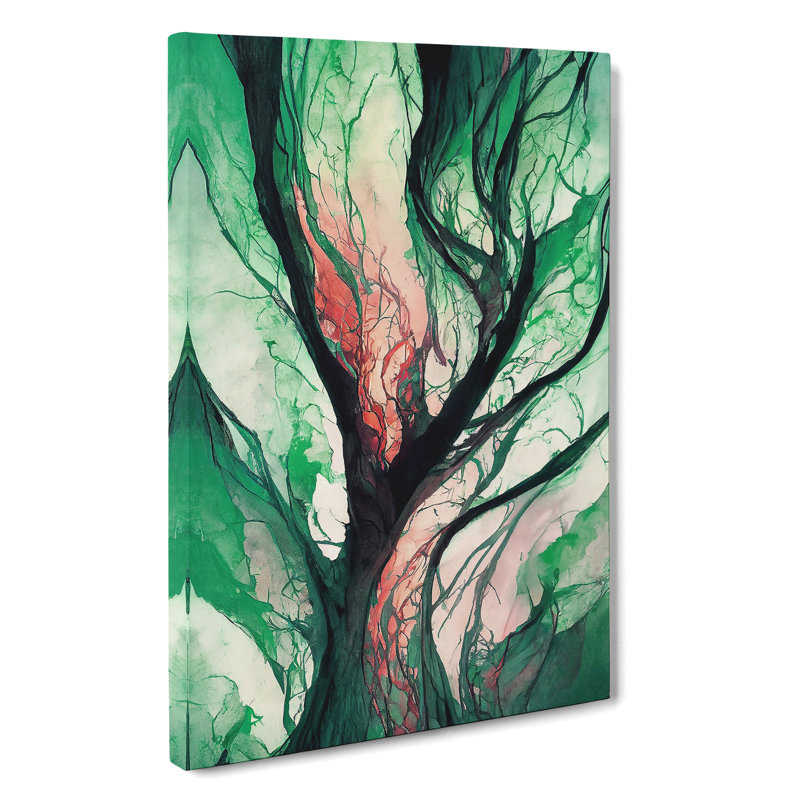 Abstract Tree - Wall Art, Wrapped Canvas, 50cm H x 35cm W x 3cm D, No Matte