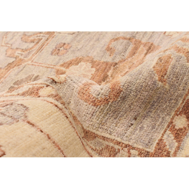 Tapis gris clair Peshawar Oushak 5 pi 11 po x 9 pi 0 po