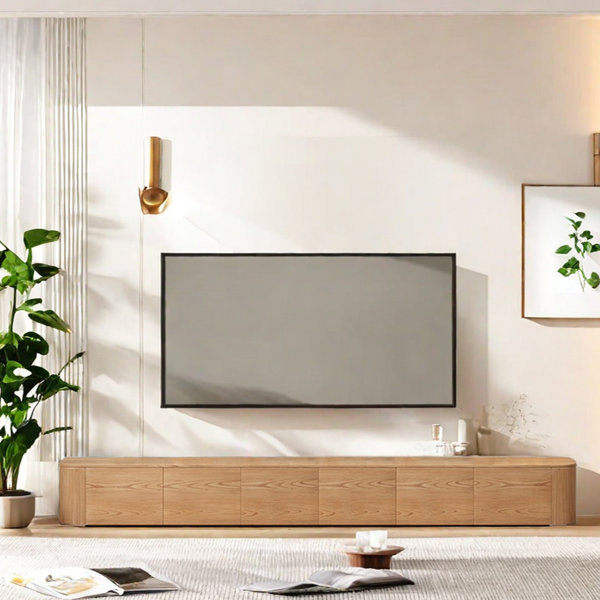 Tv Unity Rails Aurora Craft TV Stand With Hidden Rails And Large Storage 110.23 ...