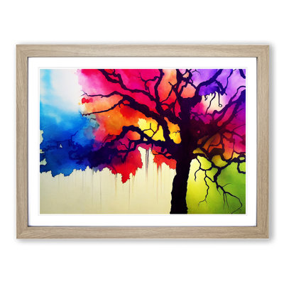 XH1022-8655X Super Colourful Tree Abstract - Single Picture Frame Painting