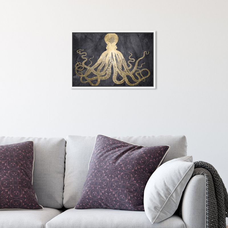 «Squid Gold» par Oliver Gal, reproduction d'impression sur toile tendue, 30 po x 45 po, Toile tendue