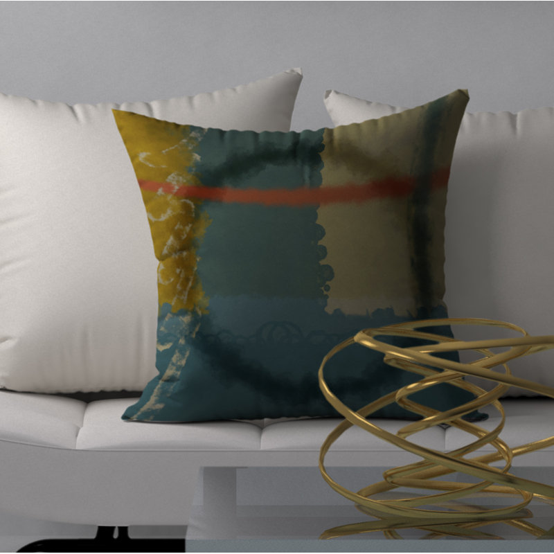 Abstract Throw Pillow, 20" H x 20" W