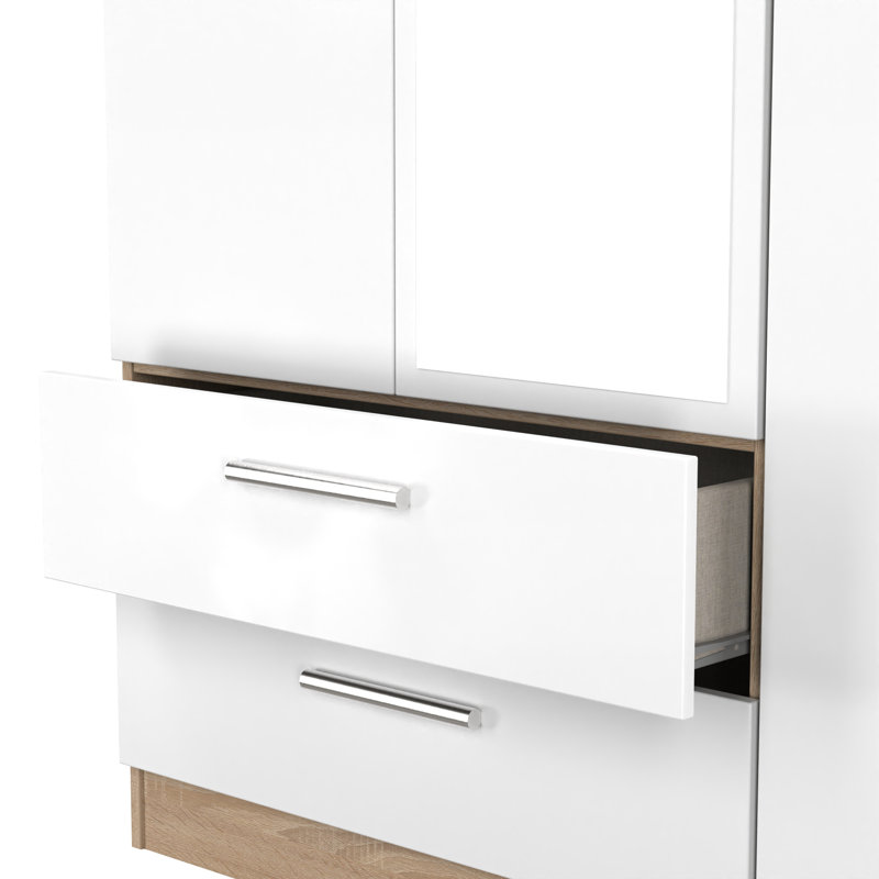 Fully Assembled Contrast 3 Door Wardrobe