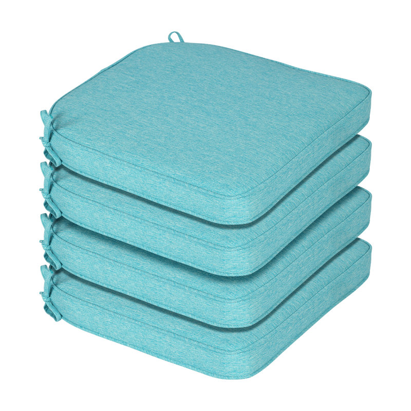 Outdoor Chair Seat Cushion, 18" W x 19" D, Teal