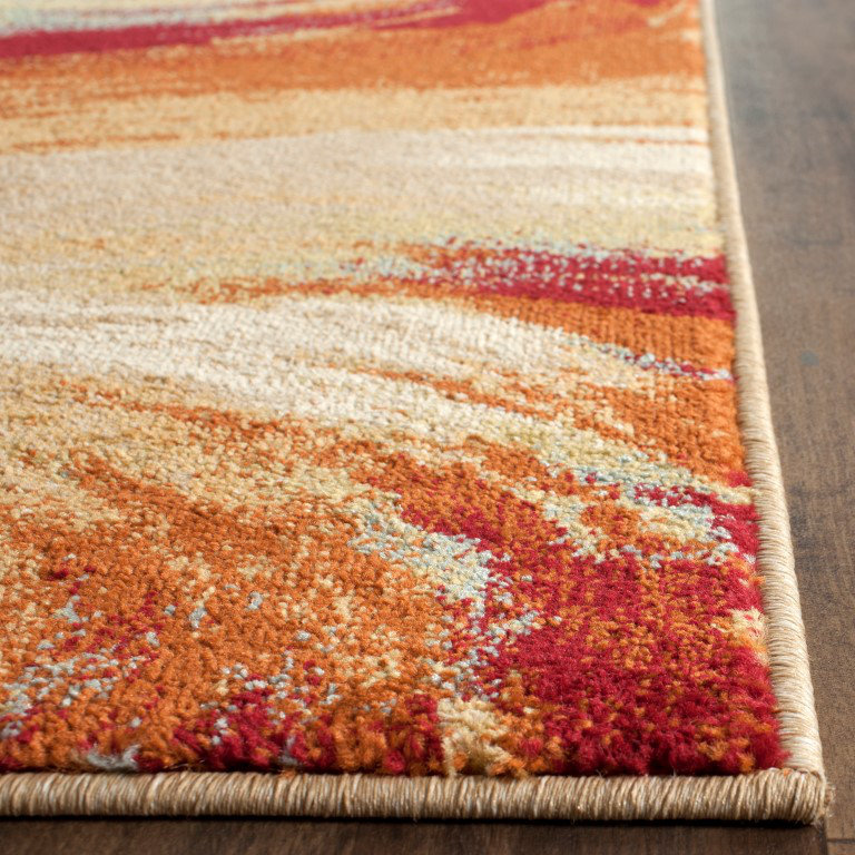 Ora Cream/Orange Area Rug, 4' x 6'