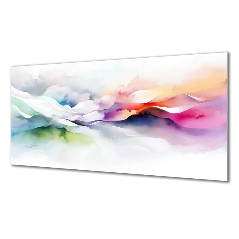 Marbre céleste - art mural abstrait en métal, impression murale en marbre, H 28 po x l 60 po x P 0,84 po