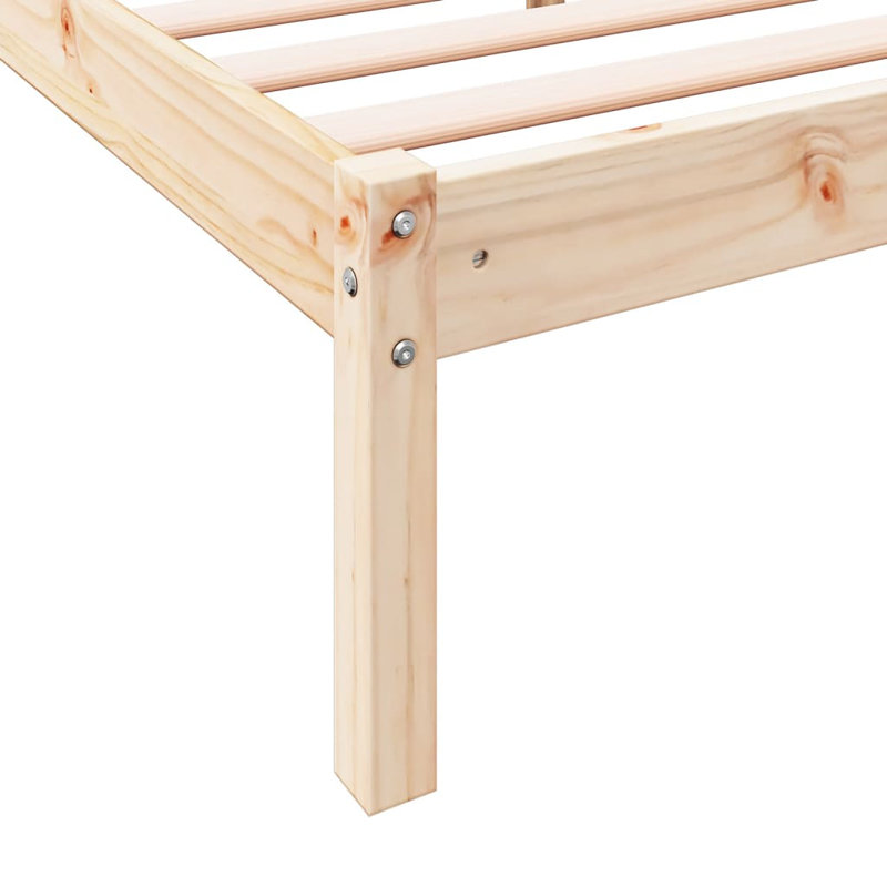 Bed Frame Solid Wood, 90 x 210cm, Natural Pine