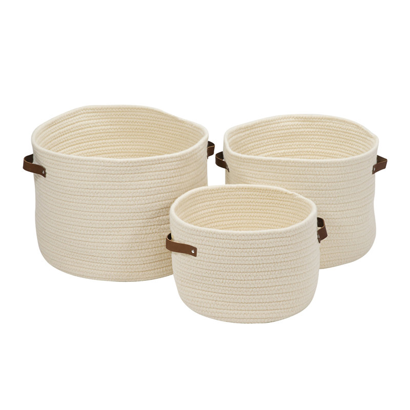 Panier en laine Monaco, H 10 po x l 14 po x P 14 po, Naturel