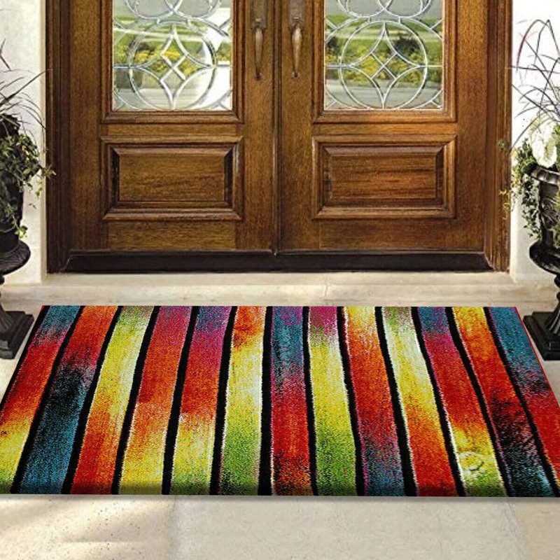 Alveretta Striped Area Rug, Rectangle 60 x 110cm