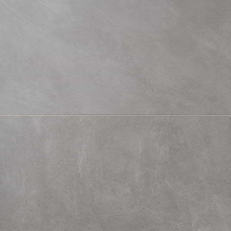 Era 24x48 Matte Textured Limestone Look Porcelain Tile, Silver Gray