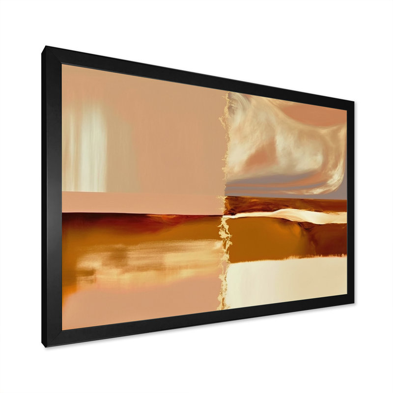 Earth Tone Mysteries IV - Art mural abstrait sur toile, Cadre d'angle fermé noir, L 20 po x H 12 po