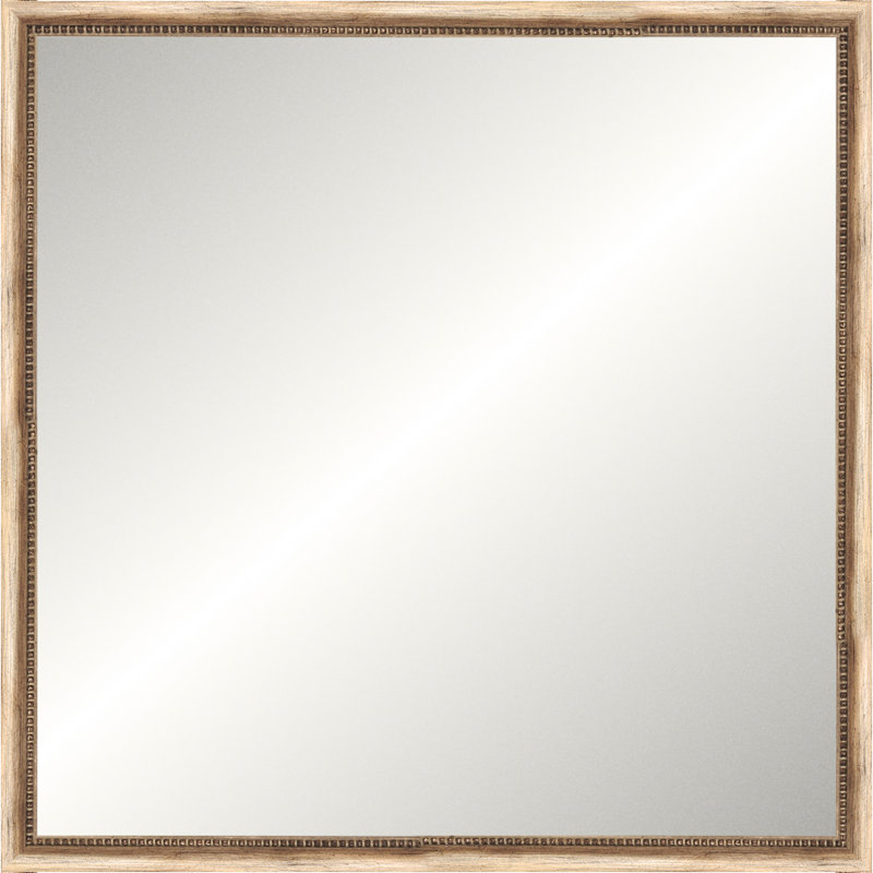 Silver Beaded Old World Mirror, Small Square