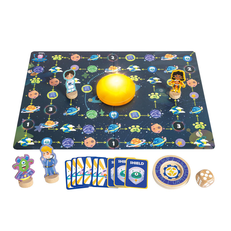 Hape: Star Seekers - Jeu de société en chasse, lancer de dés, jeu de société et jeu de cartes, course sur le thème de l'espace ludique pour la puissance, enfants de 4 ans et plus, 2 à 4 joueurs