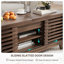 Table basse avec plateau coulissant, table basse Mid-Century en bois de 47 po avec portes de rangement et coulissantes, noyer